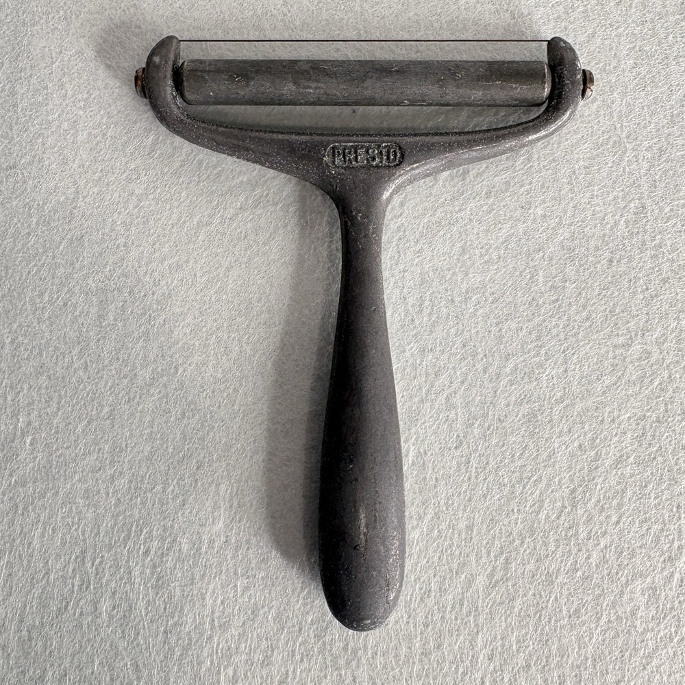 Vintage Presto Cheese Slicer Aluminum Roller Metal Wire Handheld Cutter USA